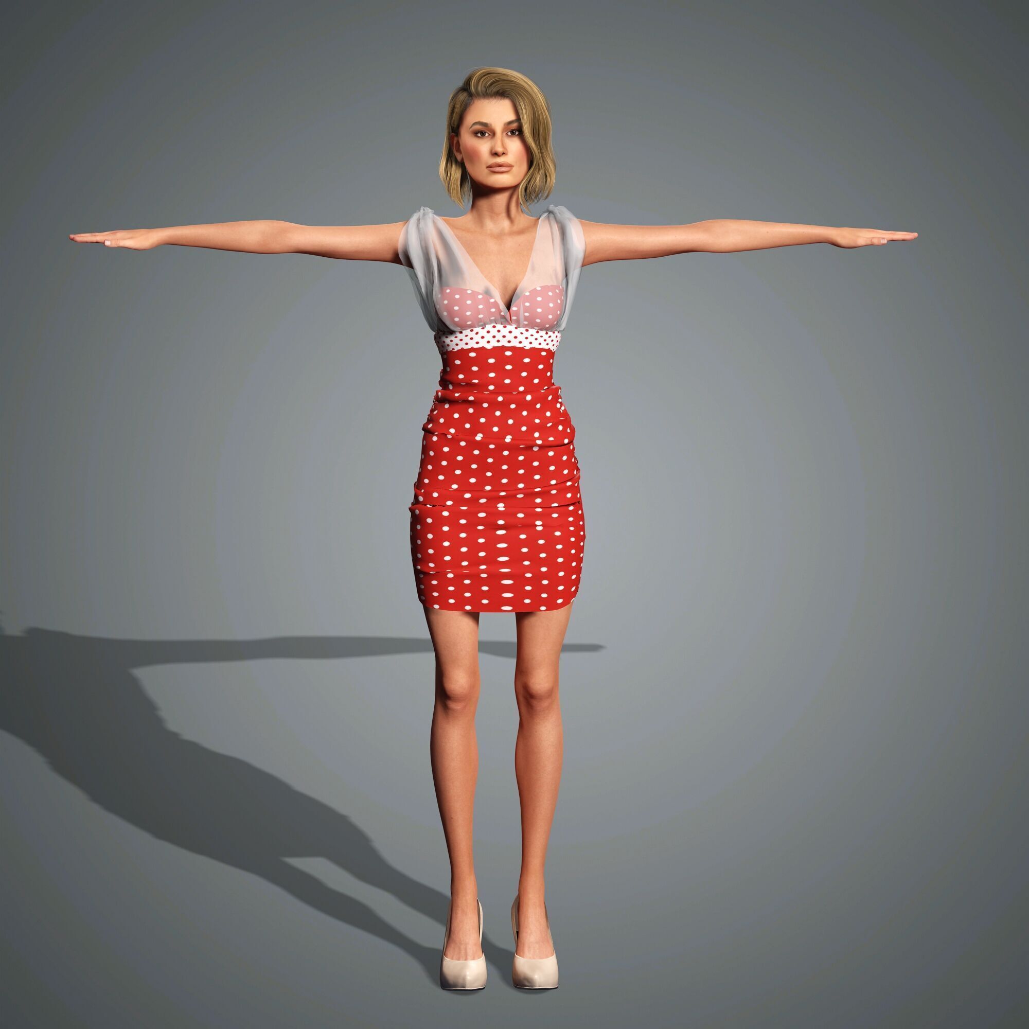 Hailey Bieber Character 3D Model Low-poly 3D model_11