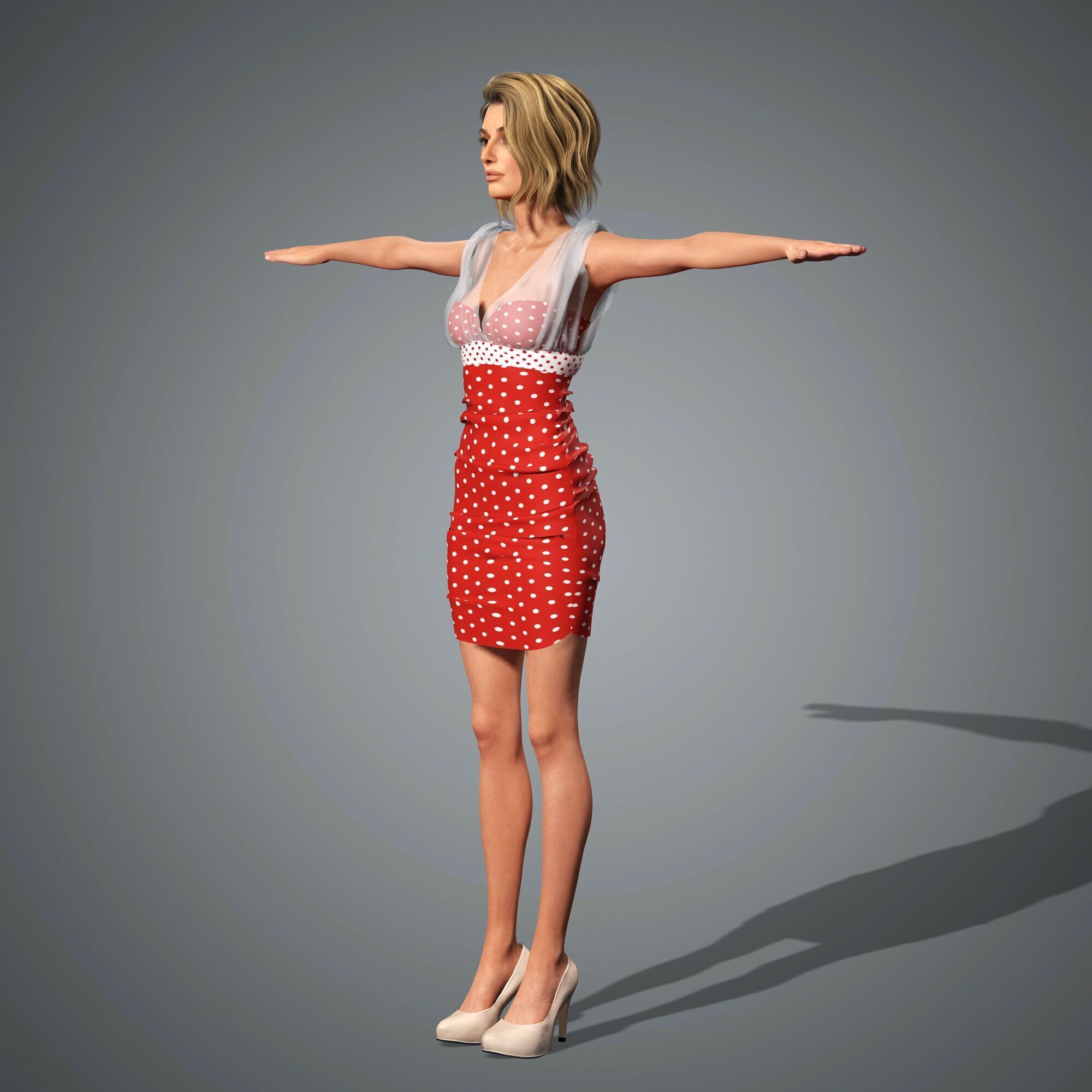 Hailey Bieber Character 3D Model Low-poly 3D model_12