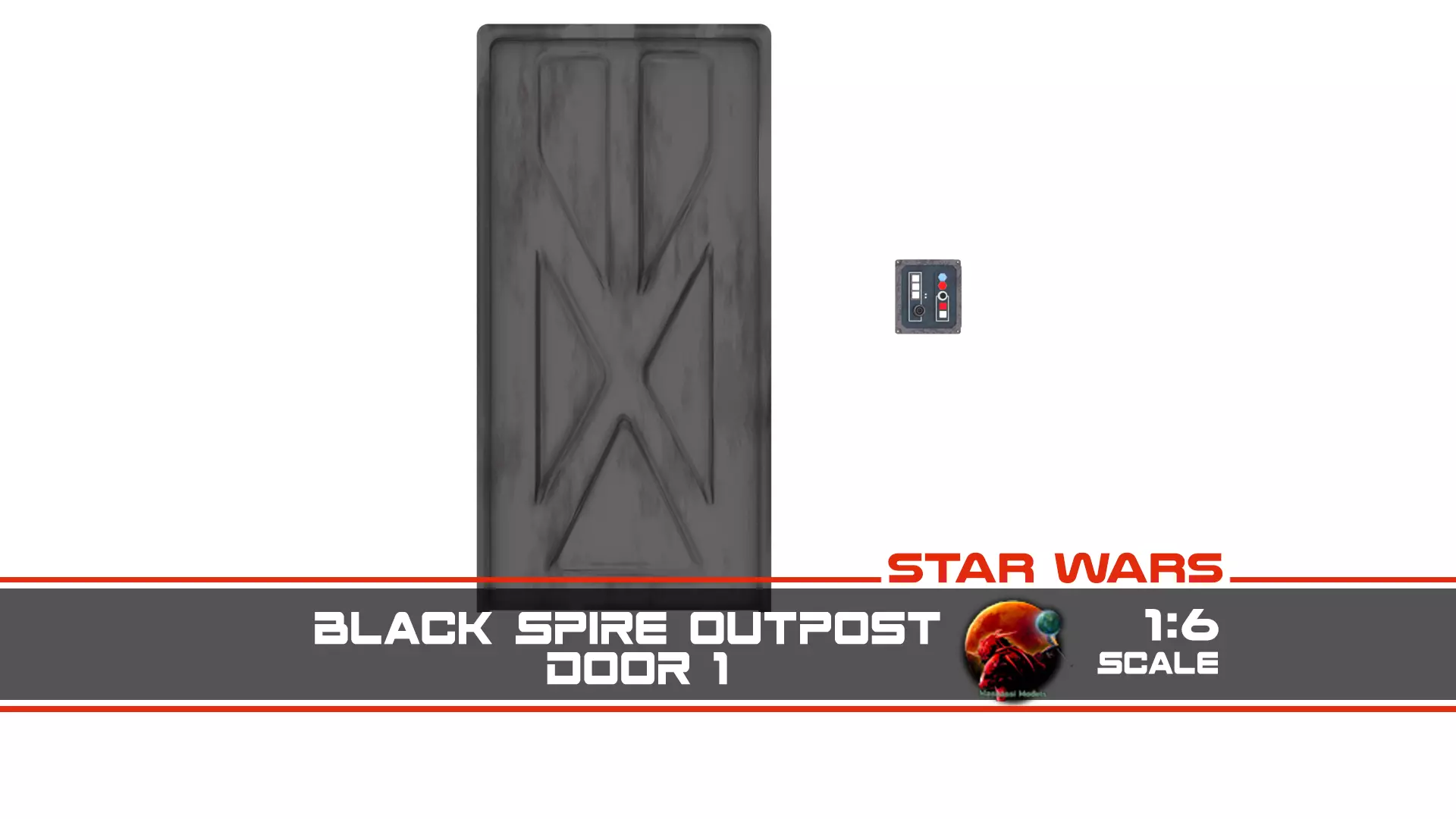 Black Spire Outpost Door 1 1-6 scale Hottoys  Free 3D print model_0