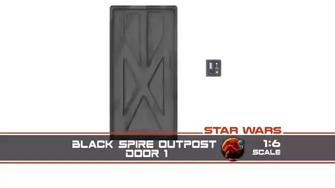 Black Spire Outpost Door 1 1-6 scale Hottoys  Free 3D print model