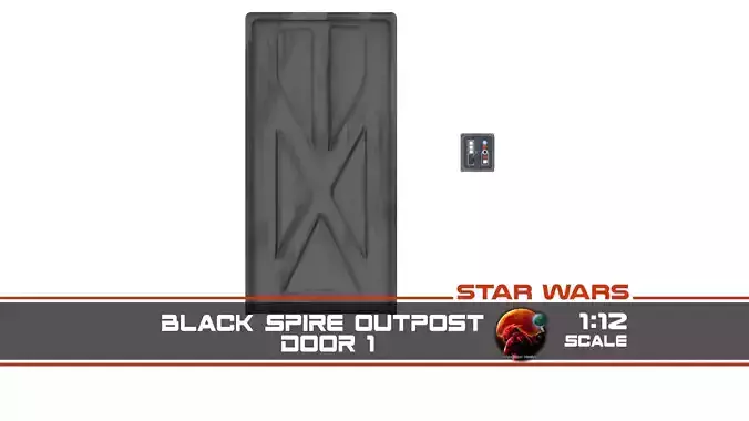 Black Spire Outpost Door 1 1-12 scale Blackseries  Free 3D print model