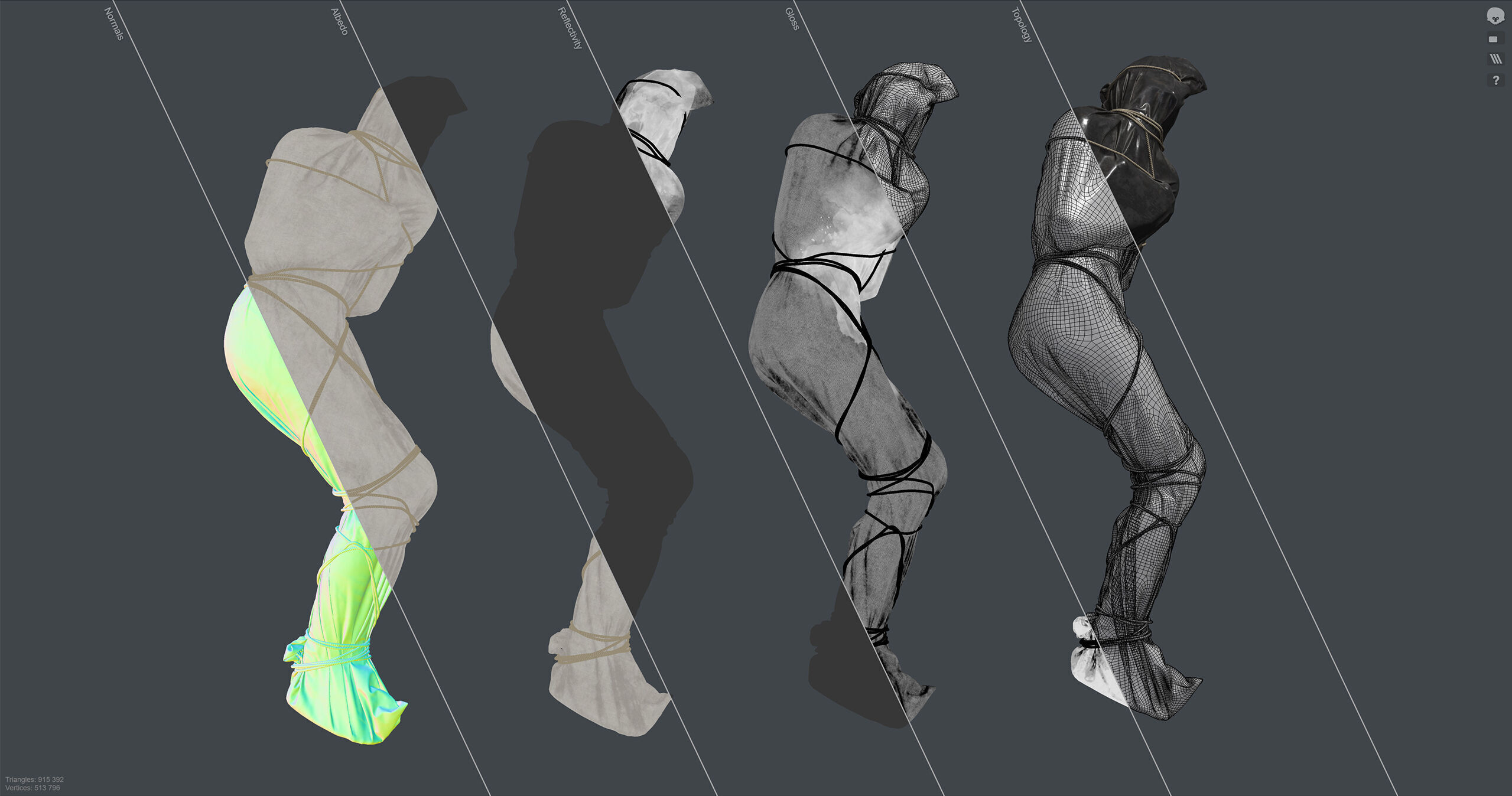 Covered Corpse 11 Low-Poly Low-poly 3D model_17