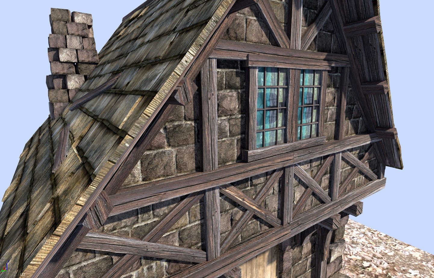 medieval cottage Low-poly 3D model_5