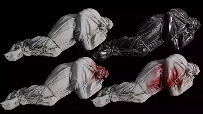 Covered Corpse 13 Low-Poly Low-poly 3D model