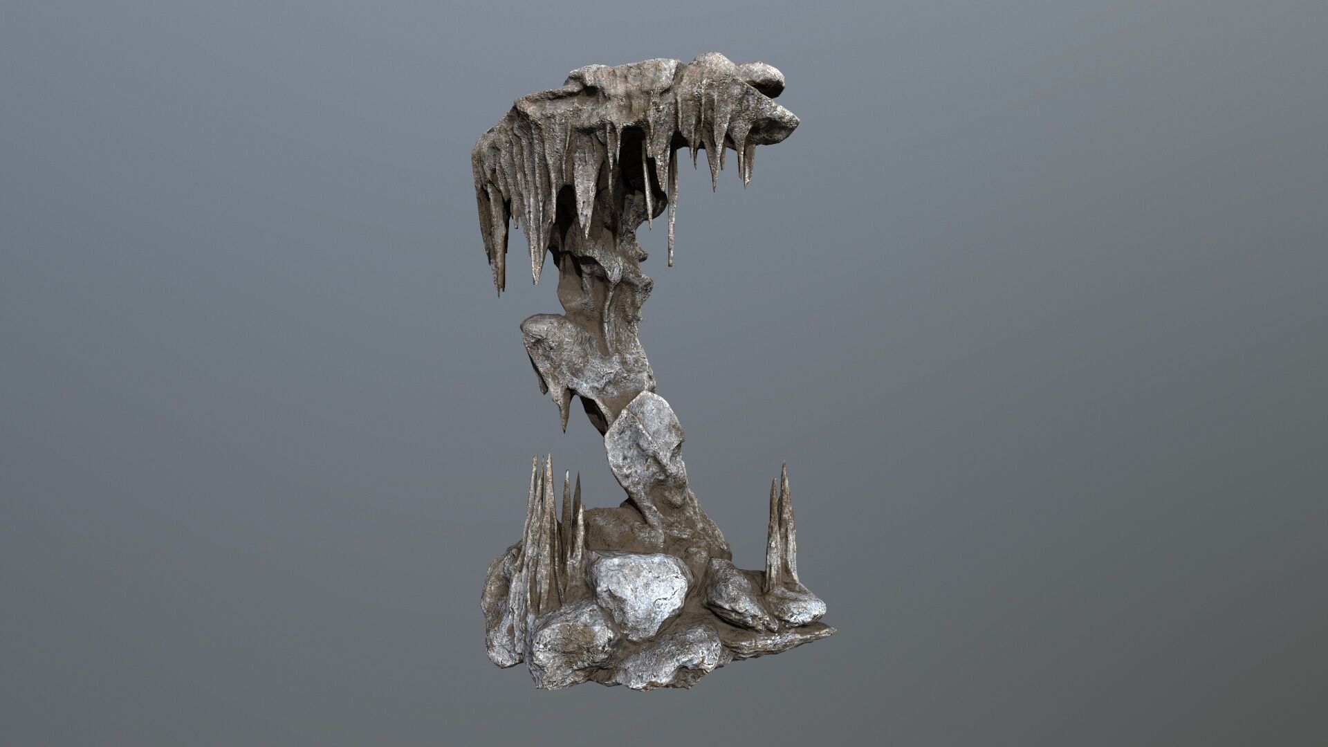 cave rocks Low-poly 3D model_12