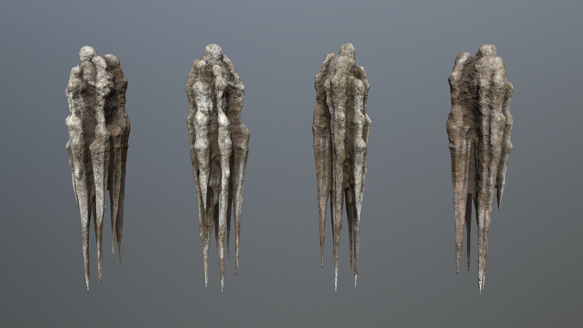 cave rocks Low-poly 3D model_6