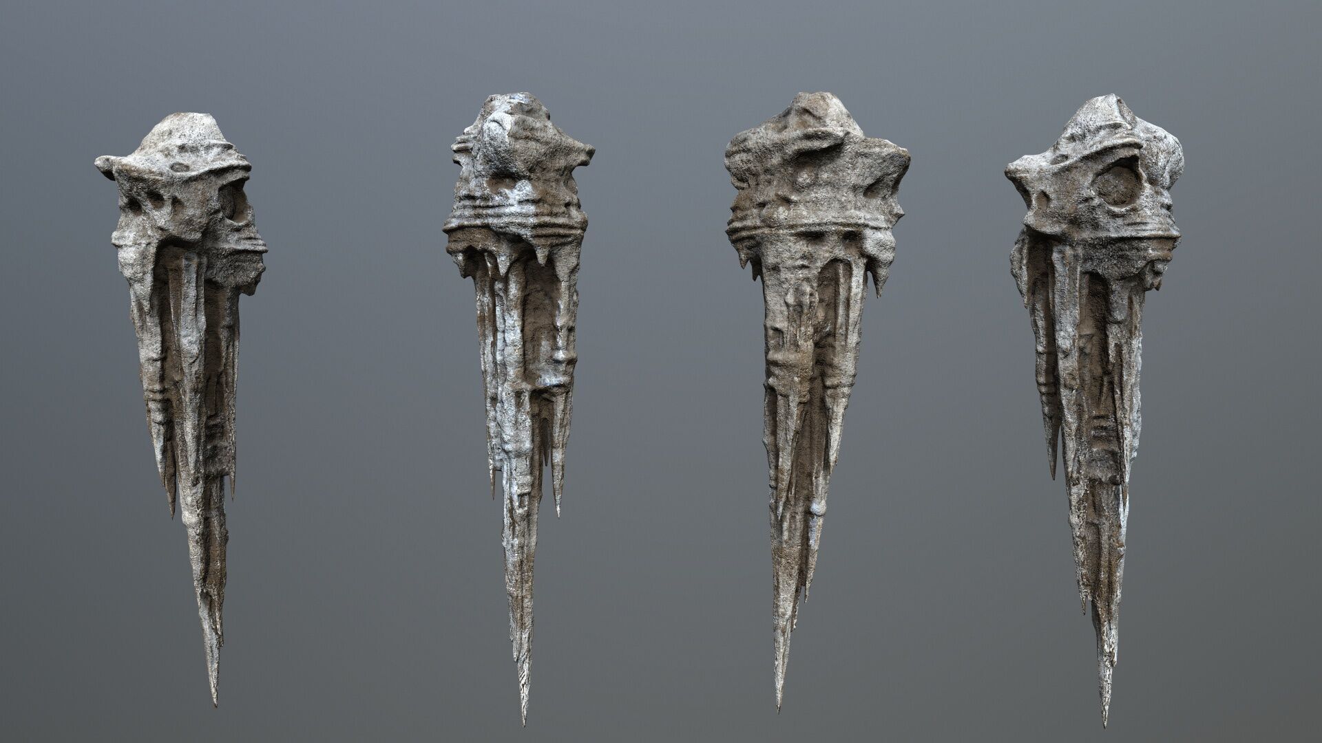 cave rocks Low-poly 3D model_4