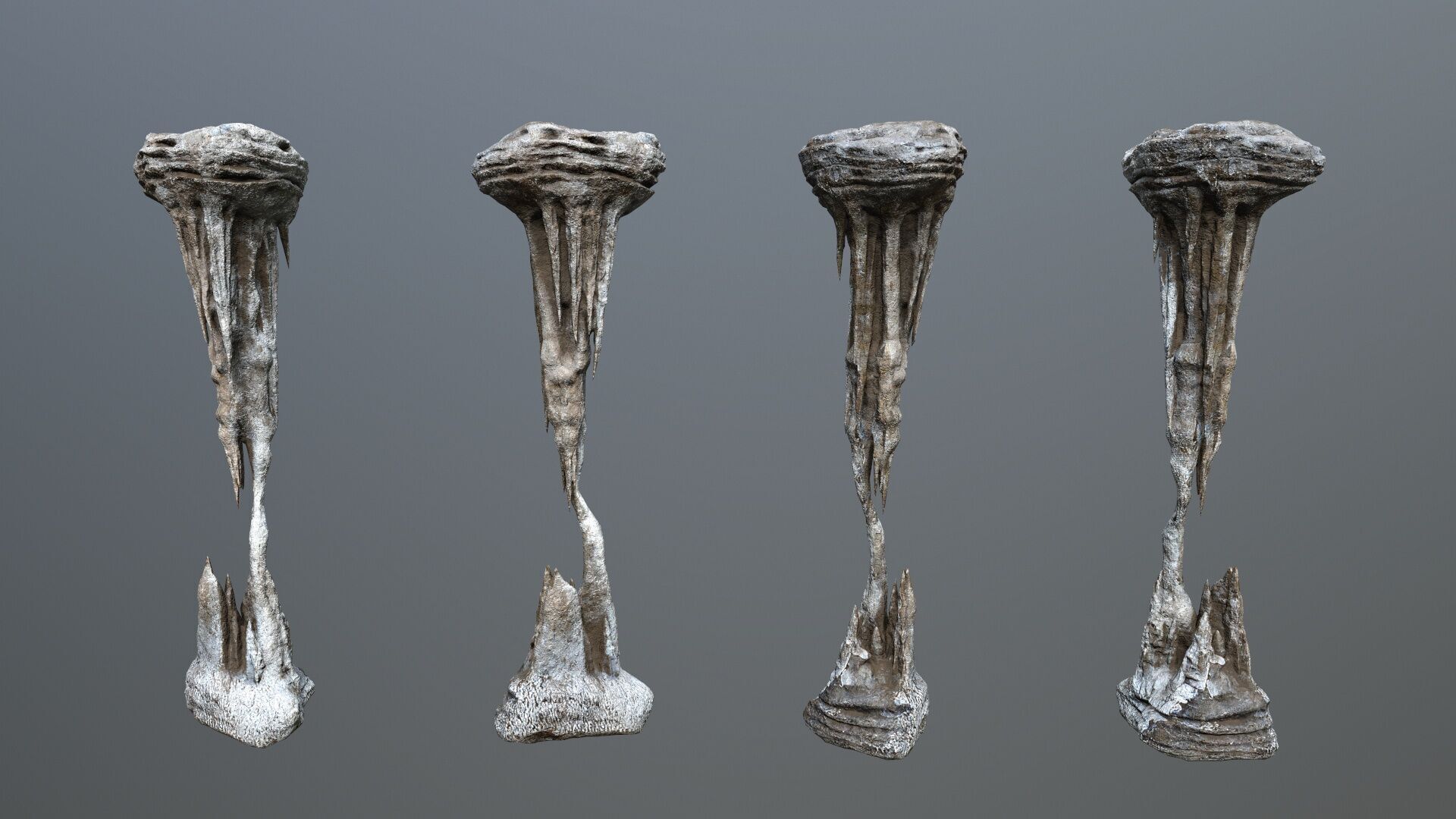 cave rocks Low-poly 3D model_8