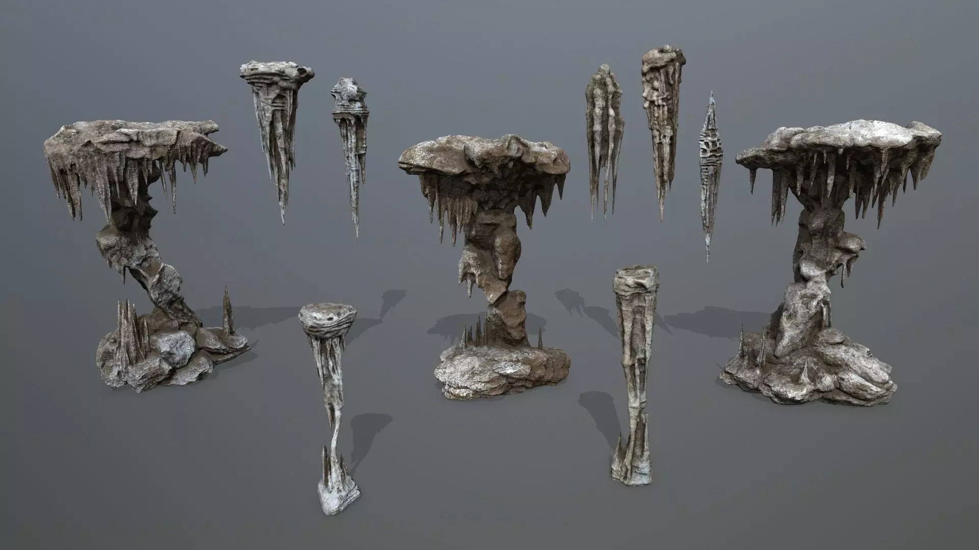 cave rocks Low-poly 3D model_0