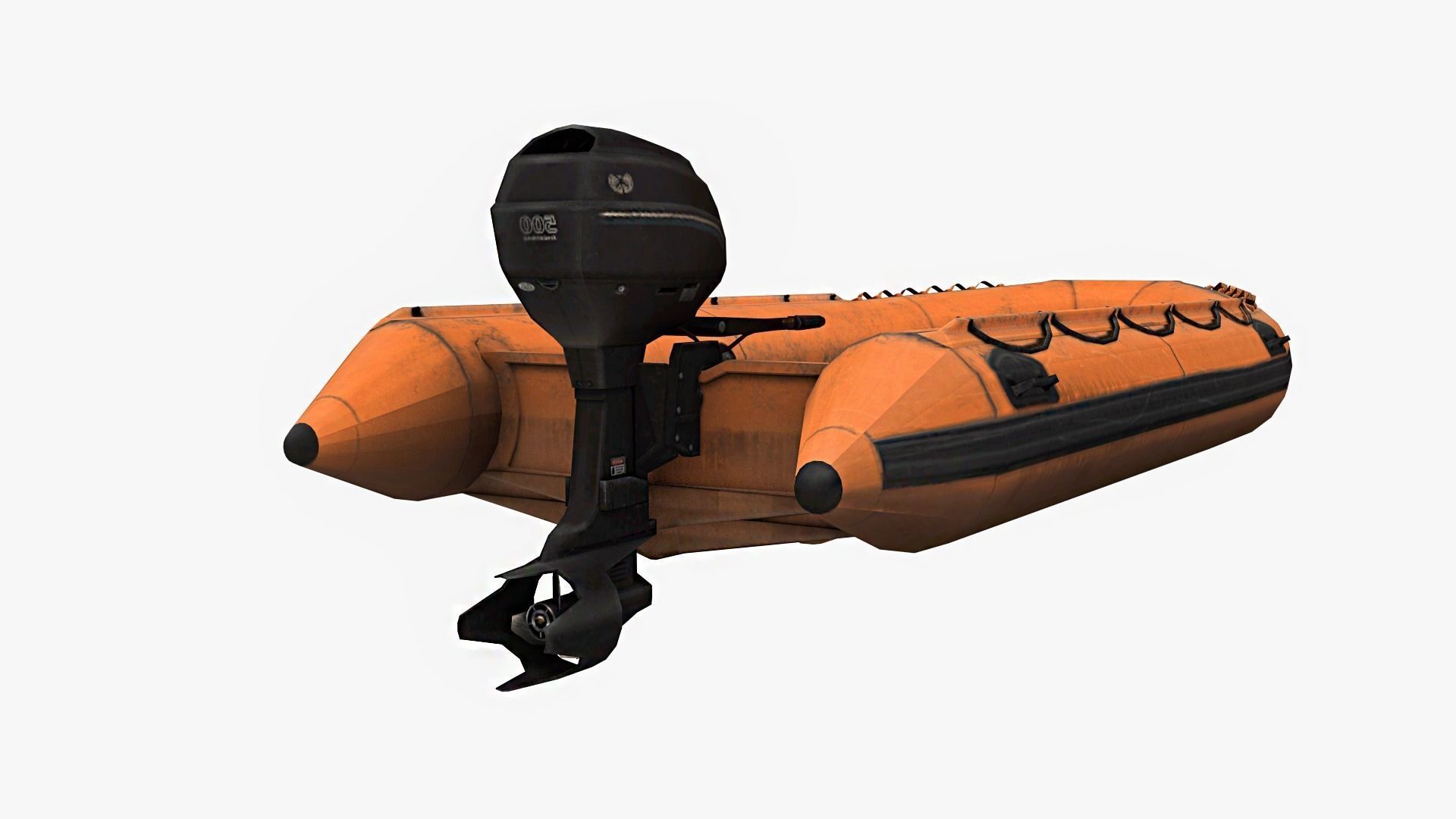 Inflatable Boat  Low-poly 3D model_3