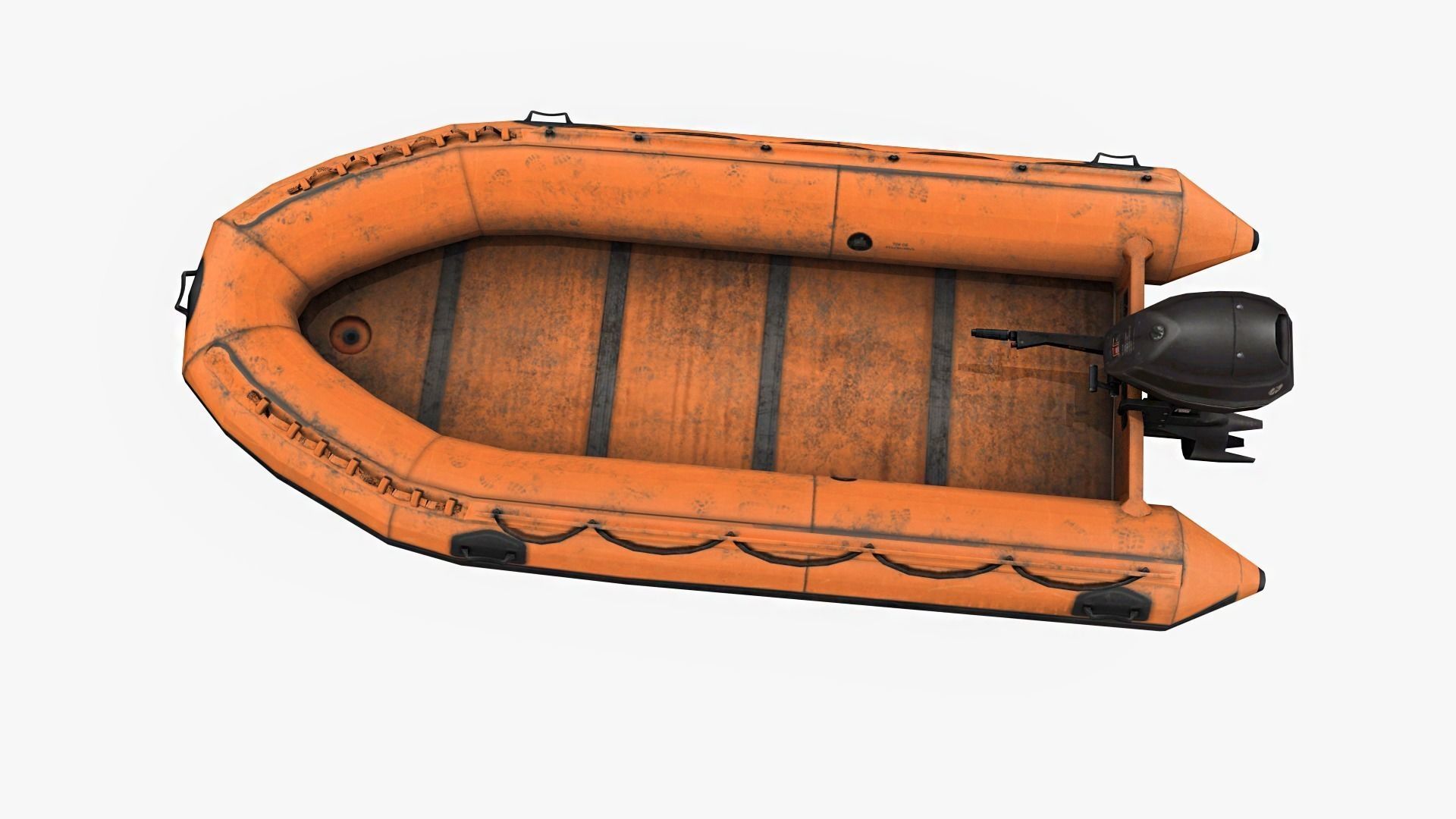 Inflatable Boat  Low-poly 3D model_2
