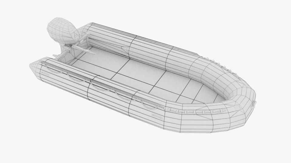 Inflatable Boat  Low-poly 3D model_5