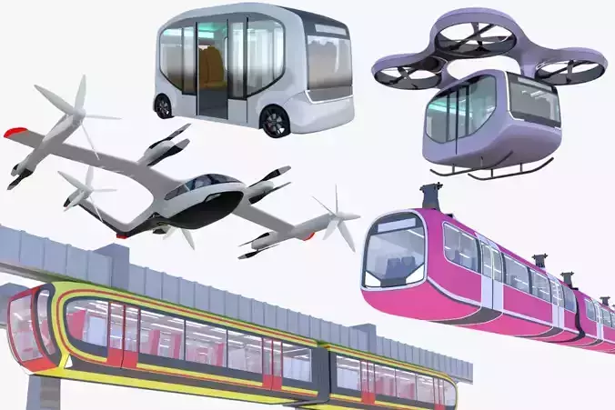 Public transport bundle III 3D Model Collection
