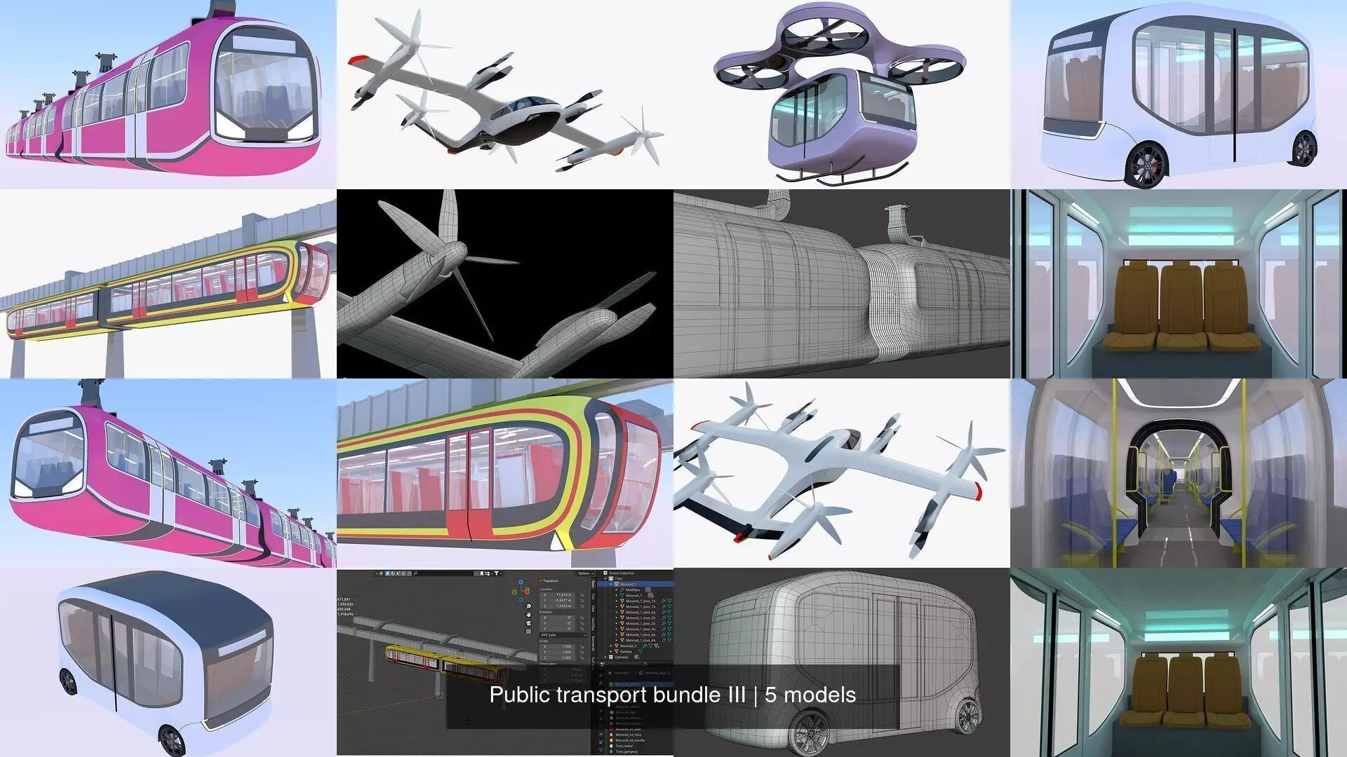 Public transport bundle III 3D Model Collection_1