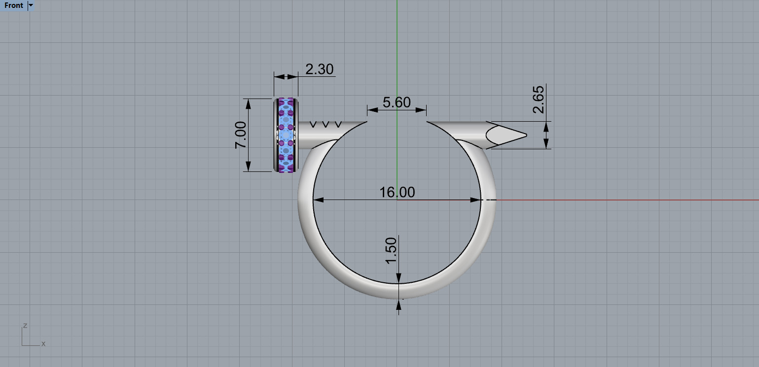 Nail Ring In The Finger with gems 16 Size N102 3D print model_7