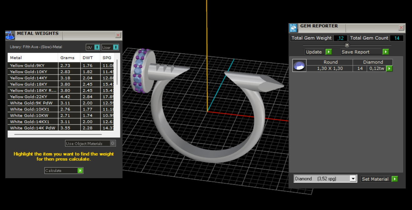 Nail Ring In The Finger with gems 16 Size N102 3D print model_10