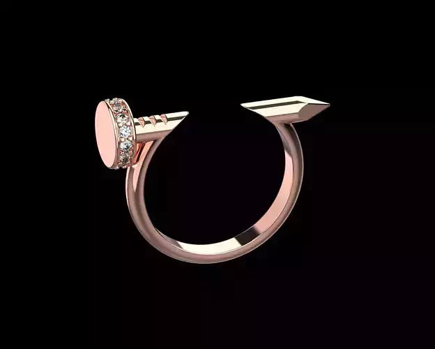 Nail Ring In The Finger with gems 16 Size N102