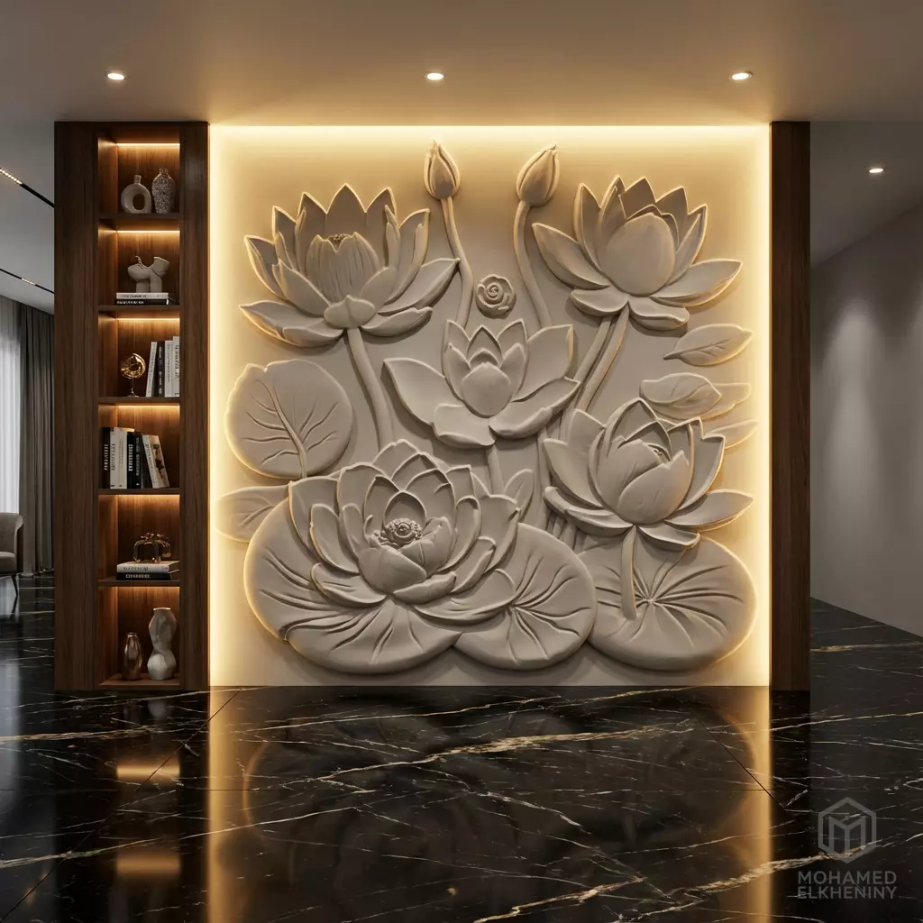 modern panel wall decor set wall relief mural CNC 151 3D model