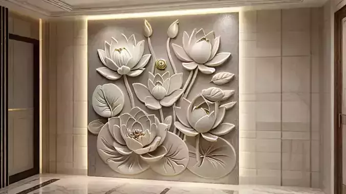 modern panel wall decor set wall relief mural CNC 151