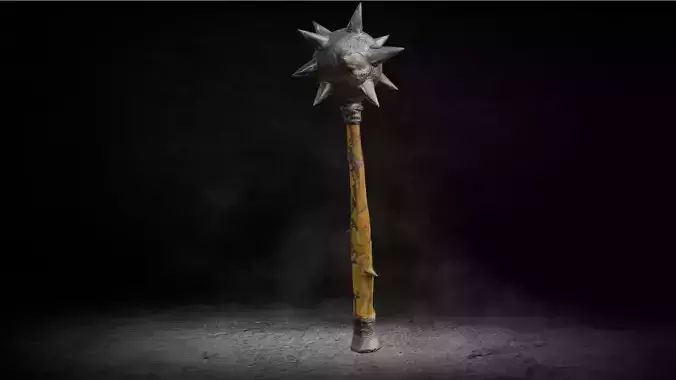 Medieval War Mace Low-poly 3D Model