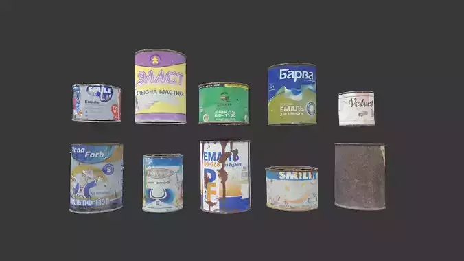 Old Soviet tin cans set 2
