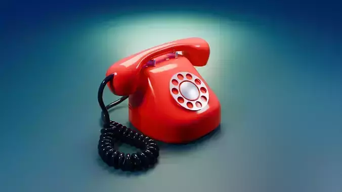 Retro Phone Low-poly 3D model