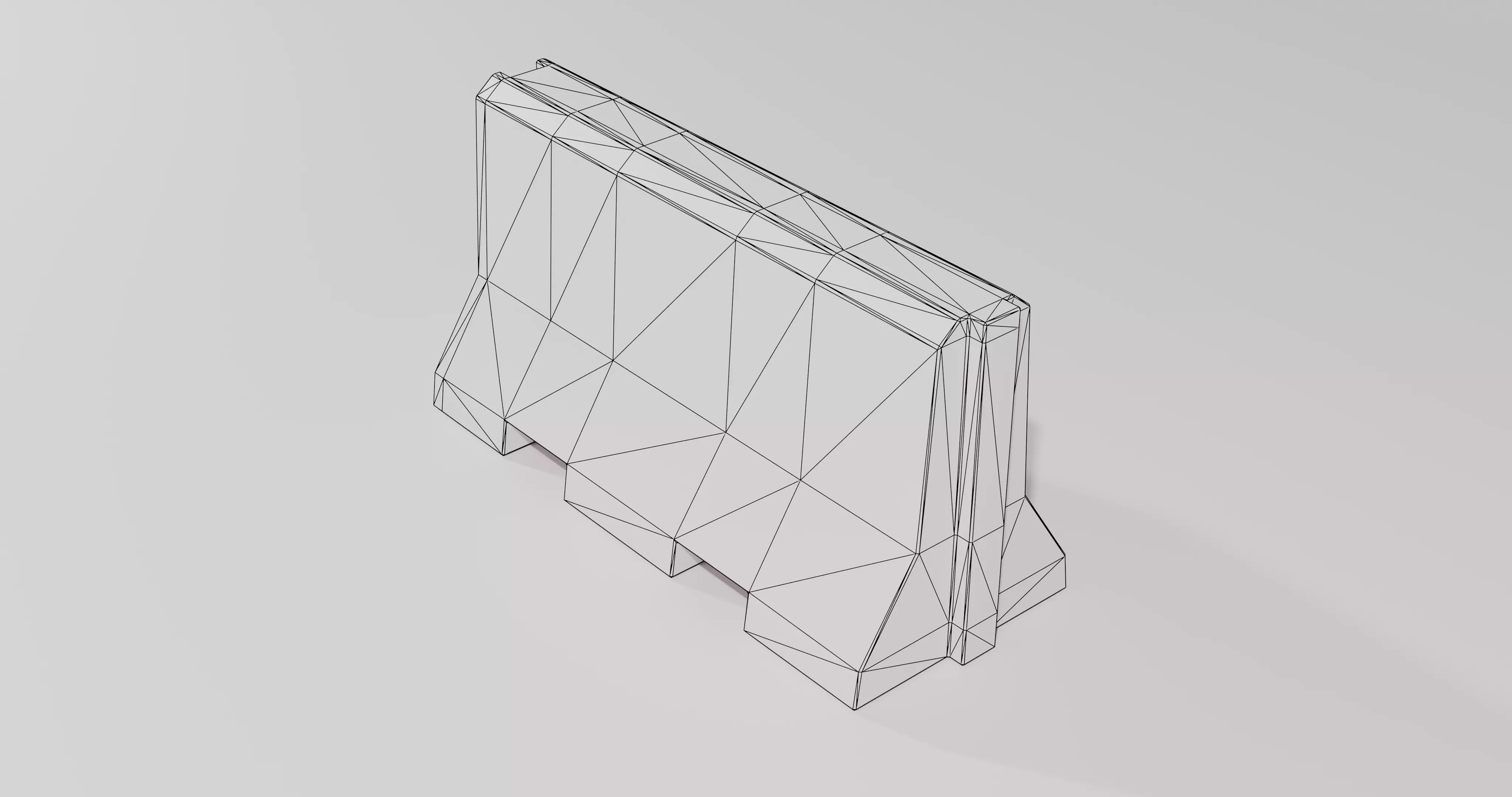 Roadblock Low Poly clean and dirty - with LODS Low-poly 3D model_15