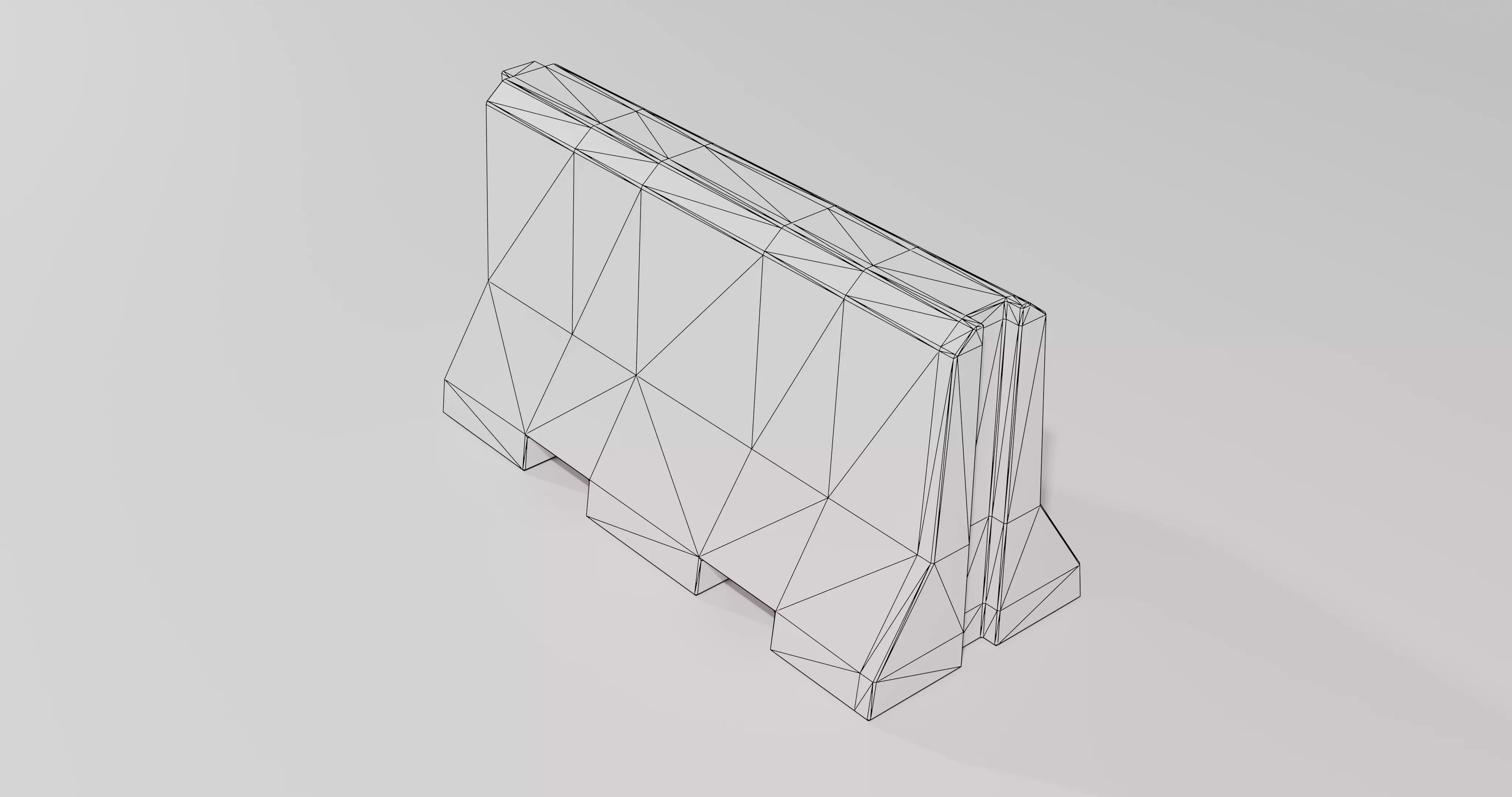 Roadblock Low Poly clean and dirty - with LODS Low-poly 3D model_14