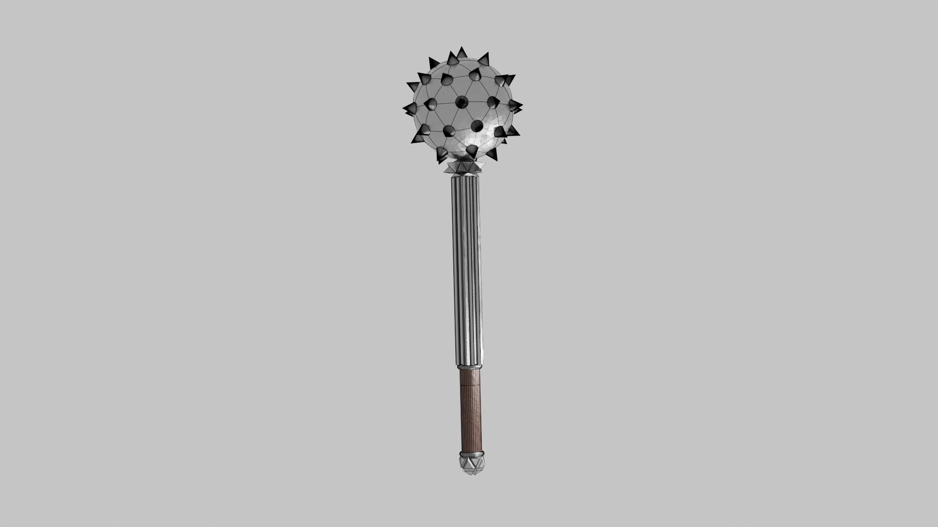 Medieval mace Low-poly 3D model_4