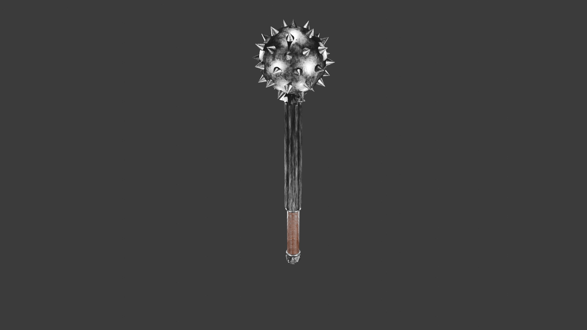 Medieval mace Low-poly 3D model_2