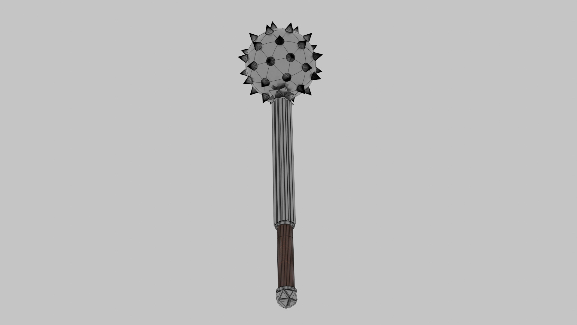 Medieval mace Low-poly 3D model_5