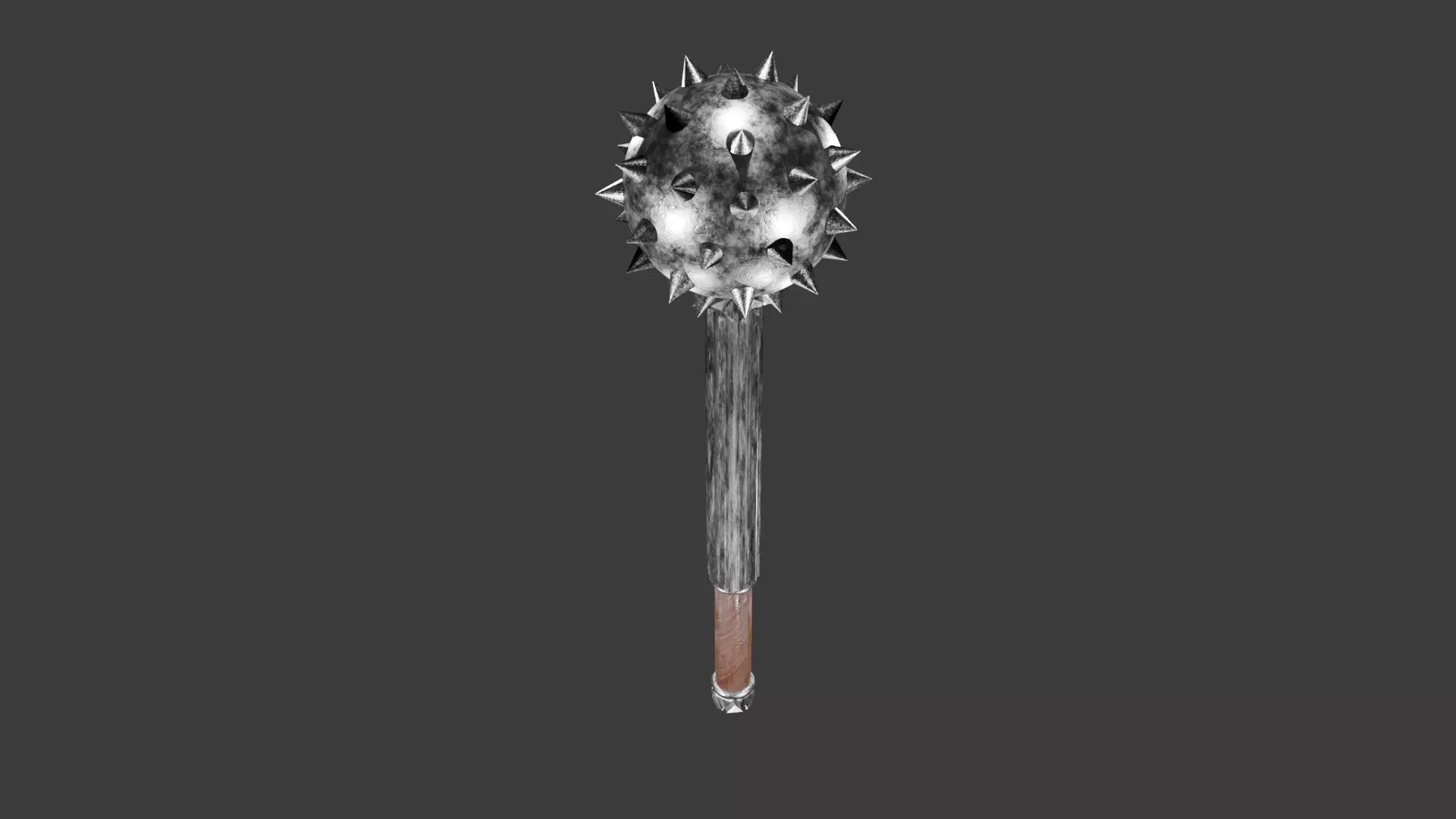 Medieval mace Low-poly 3D model_0