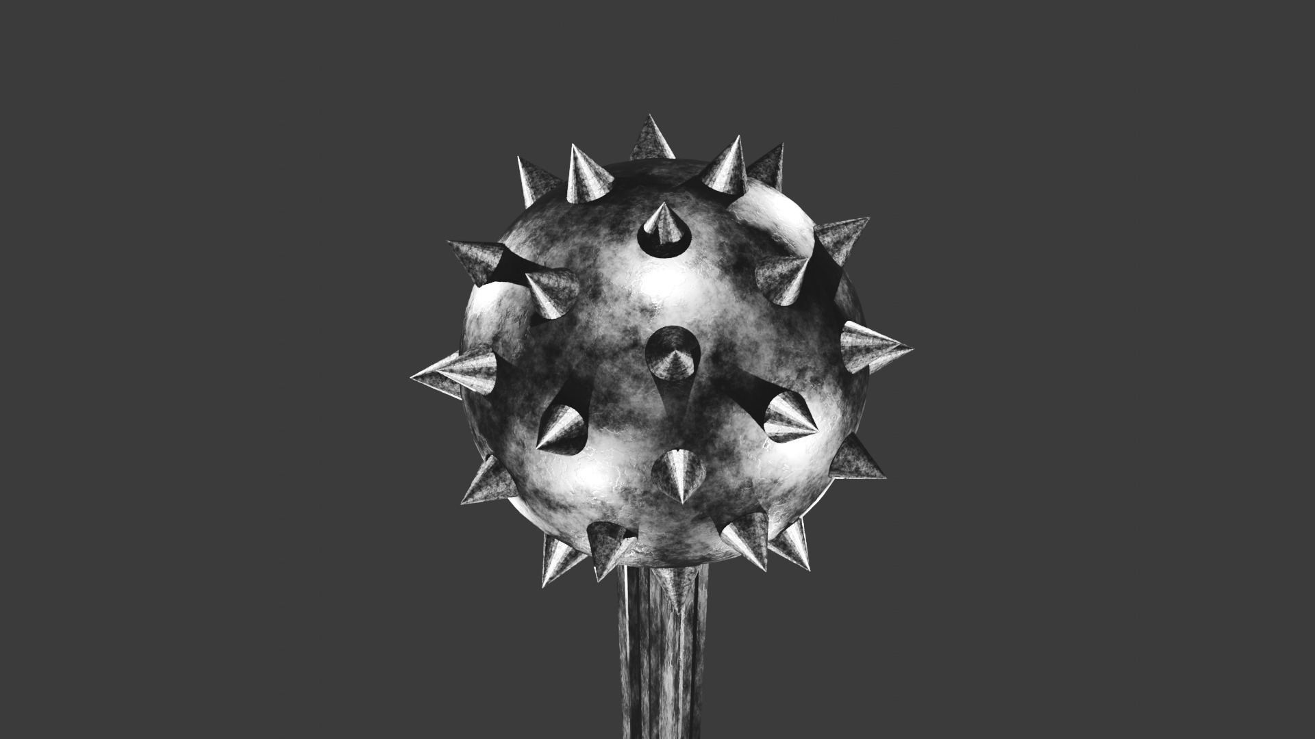 Medieval mace Low-poly 3D model_3