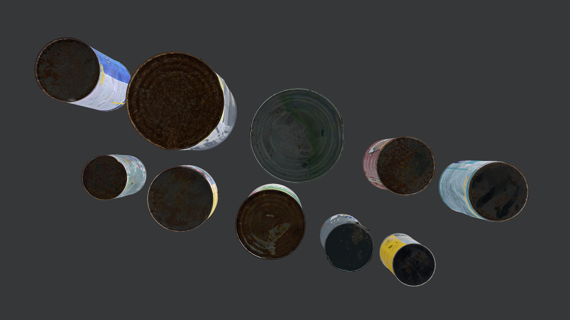 Old Soviet tin cans set 3 3D model_4