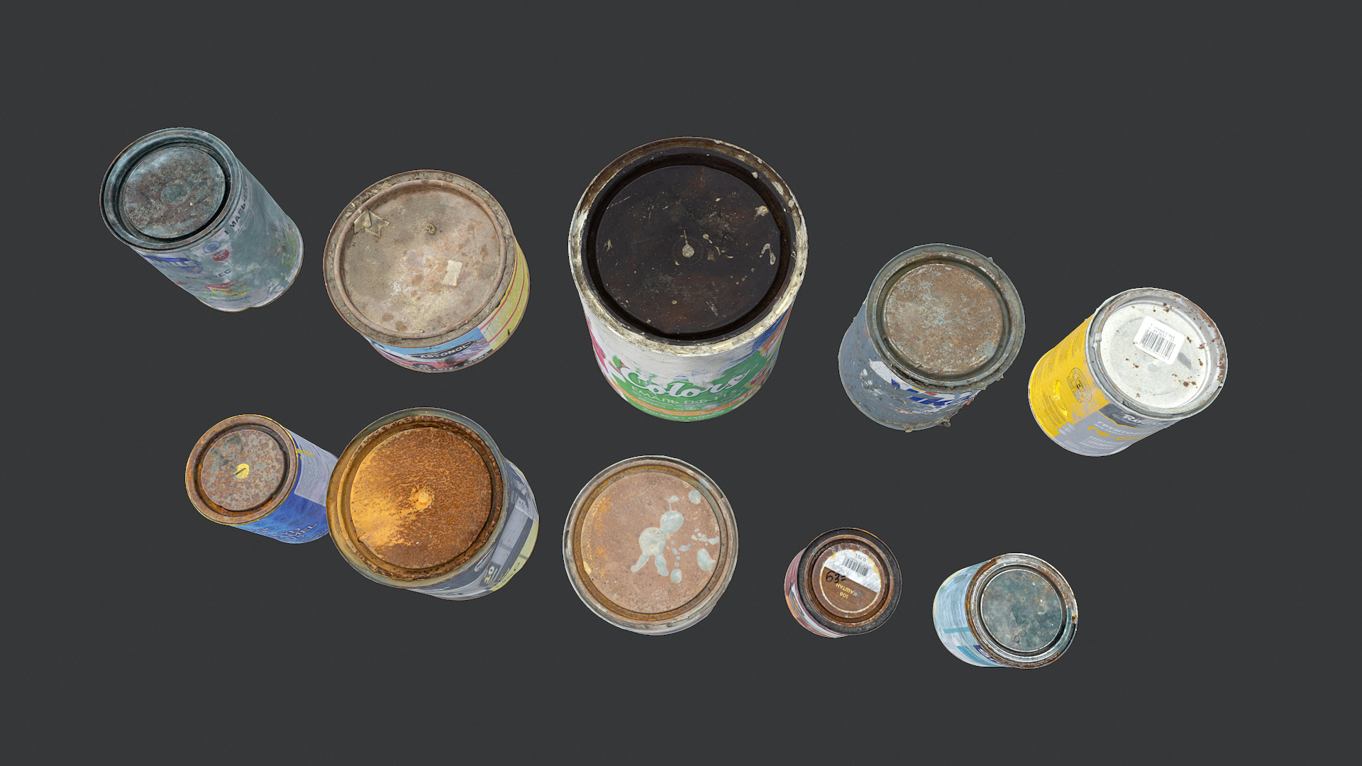 Old Soviet tin cans set 3 3D model_3