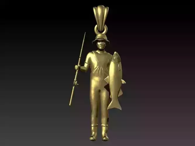Fishing pendant fisherman Jewelry 3D print model