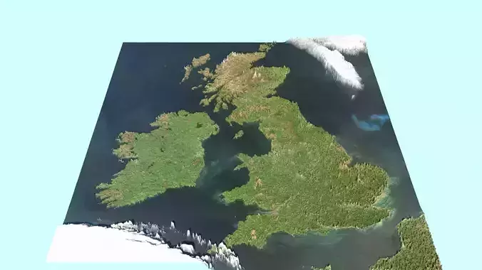 British Isles Map 3D model
