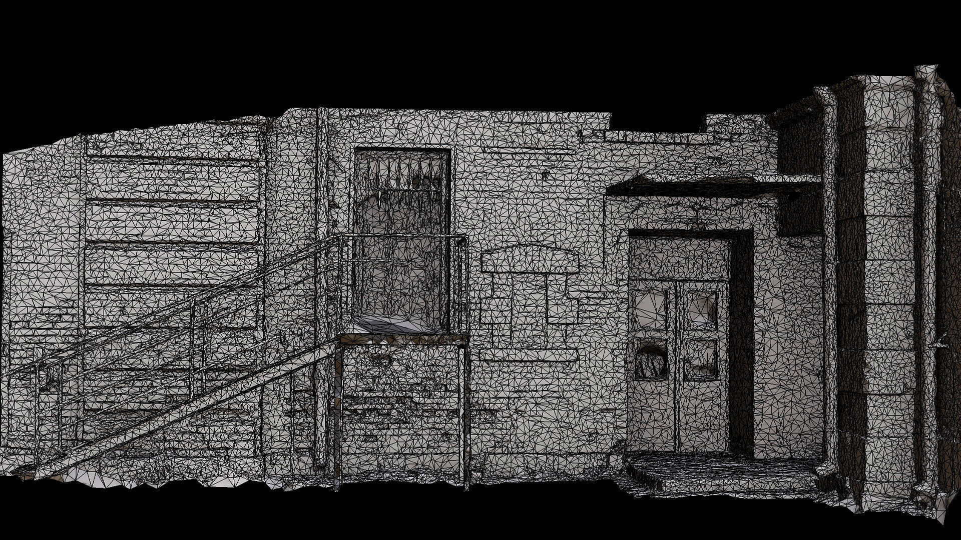 abandoned factory facade brickwall corner photogrammetry Low-poly 3D model_7