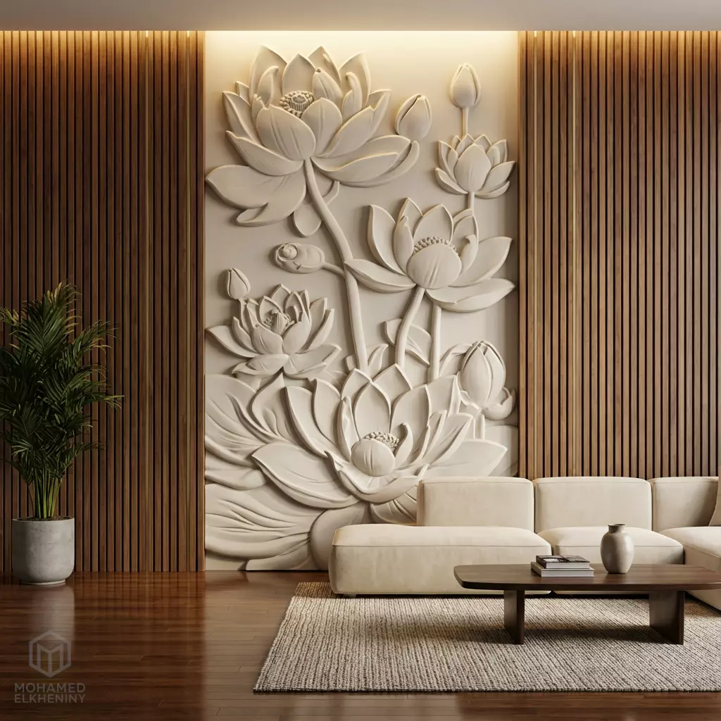 modern panel wall decor set wall relief mural CNC 152 3D model