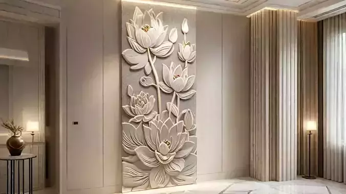 modern panel wall decor set wall relief mural CNC 152 