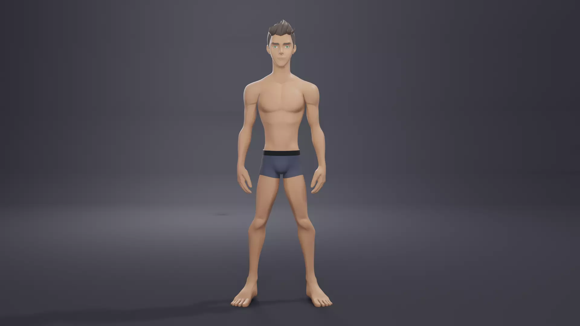 Cartoon Boy character Peter base mesh Low-poly 3D model Low-poly 3D model_0