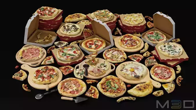 Pizza Pack Low-poly 3D model