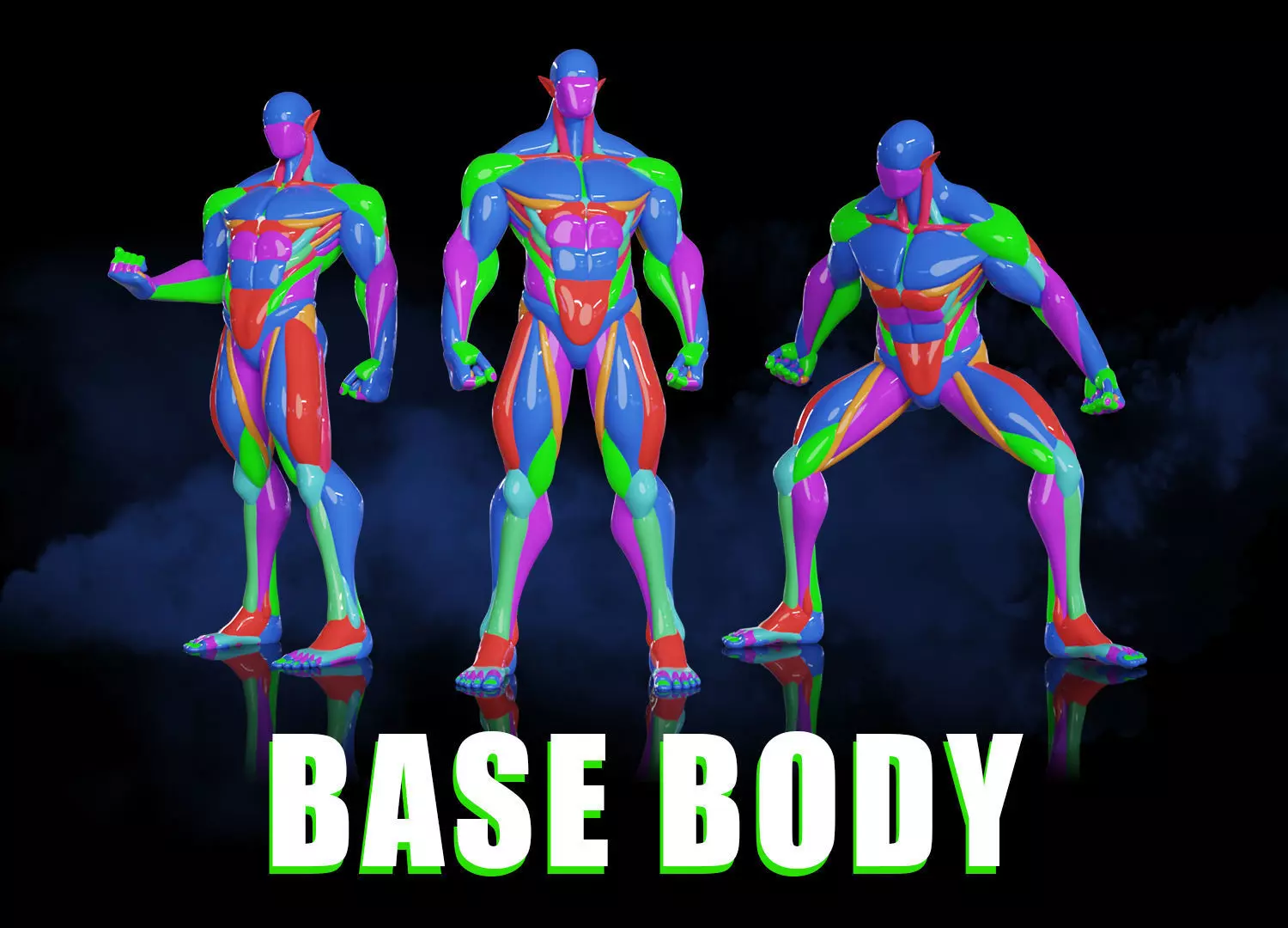 Male base body 3D model_0