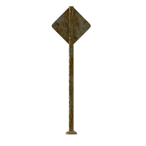 Warning For Curves Traffic Sign 3D model 7