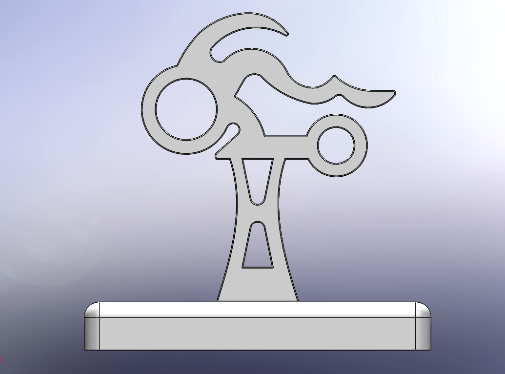 Printable Motorcycle Trophy 3D print model_1