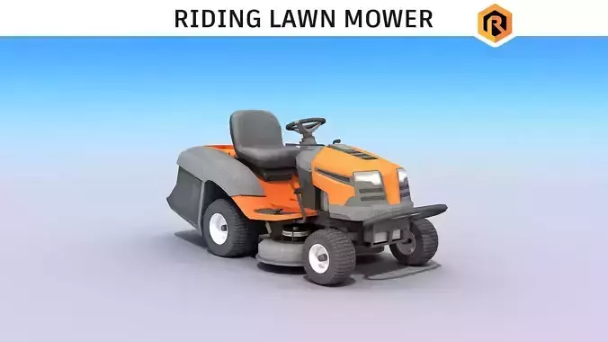 Riding Lawn Mower Low-poly 3D model