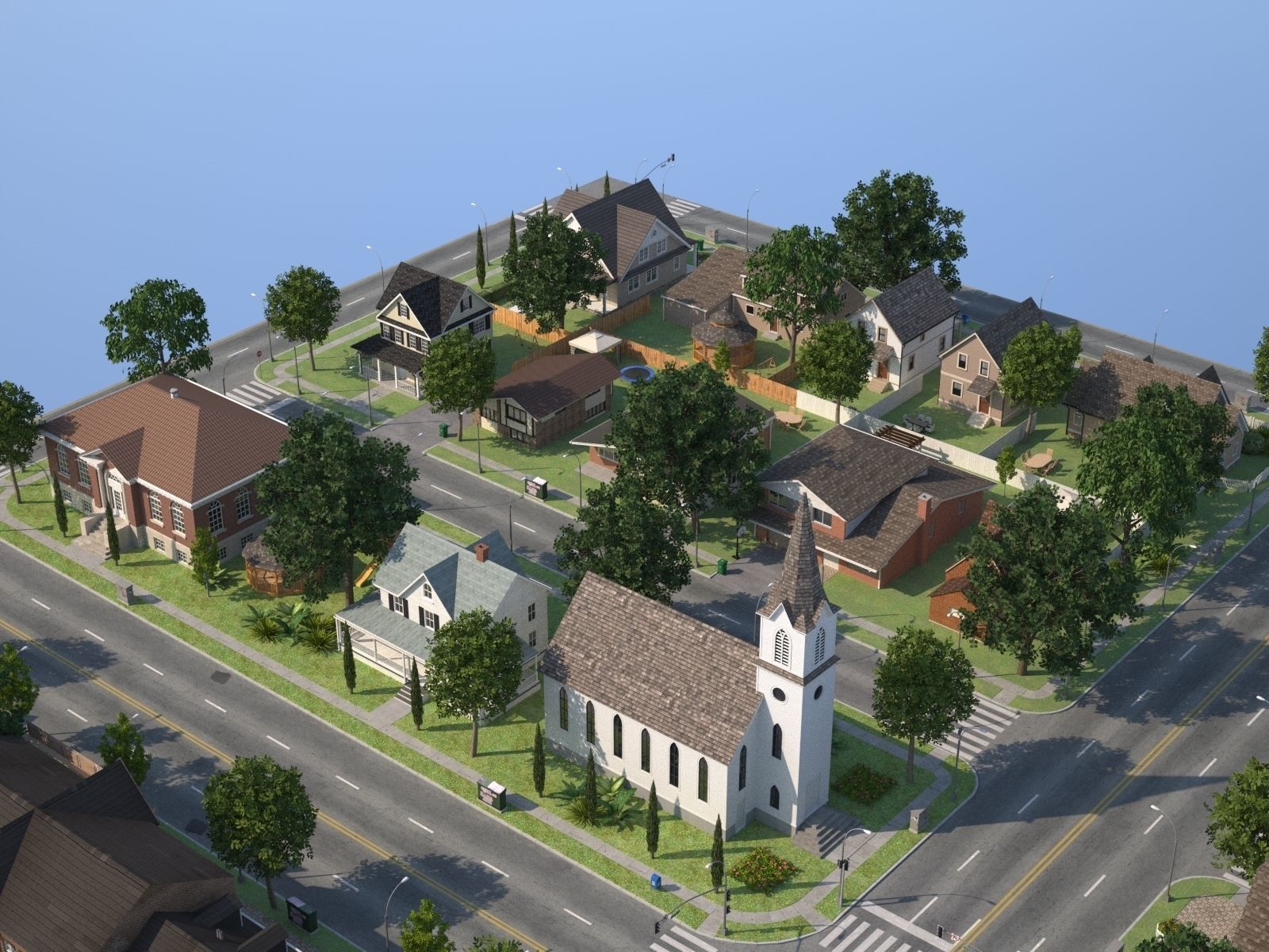 City Town KC10 Low-poly 3D model_27
