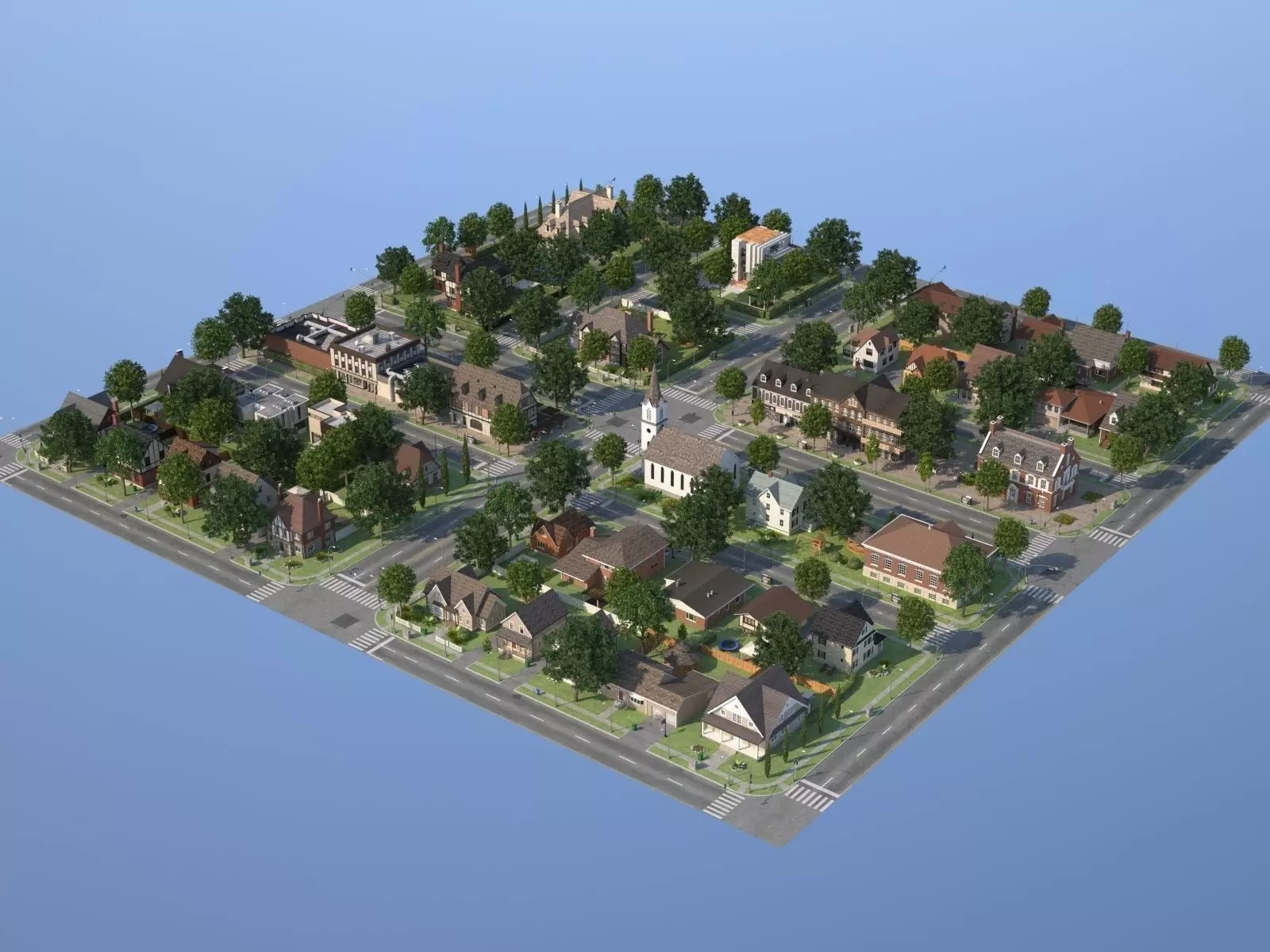 City Town KC10 Low-poly 3D model_0