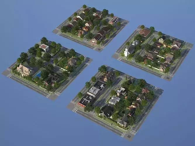 City Town KC10 Low-poly 3D model 7