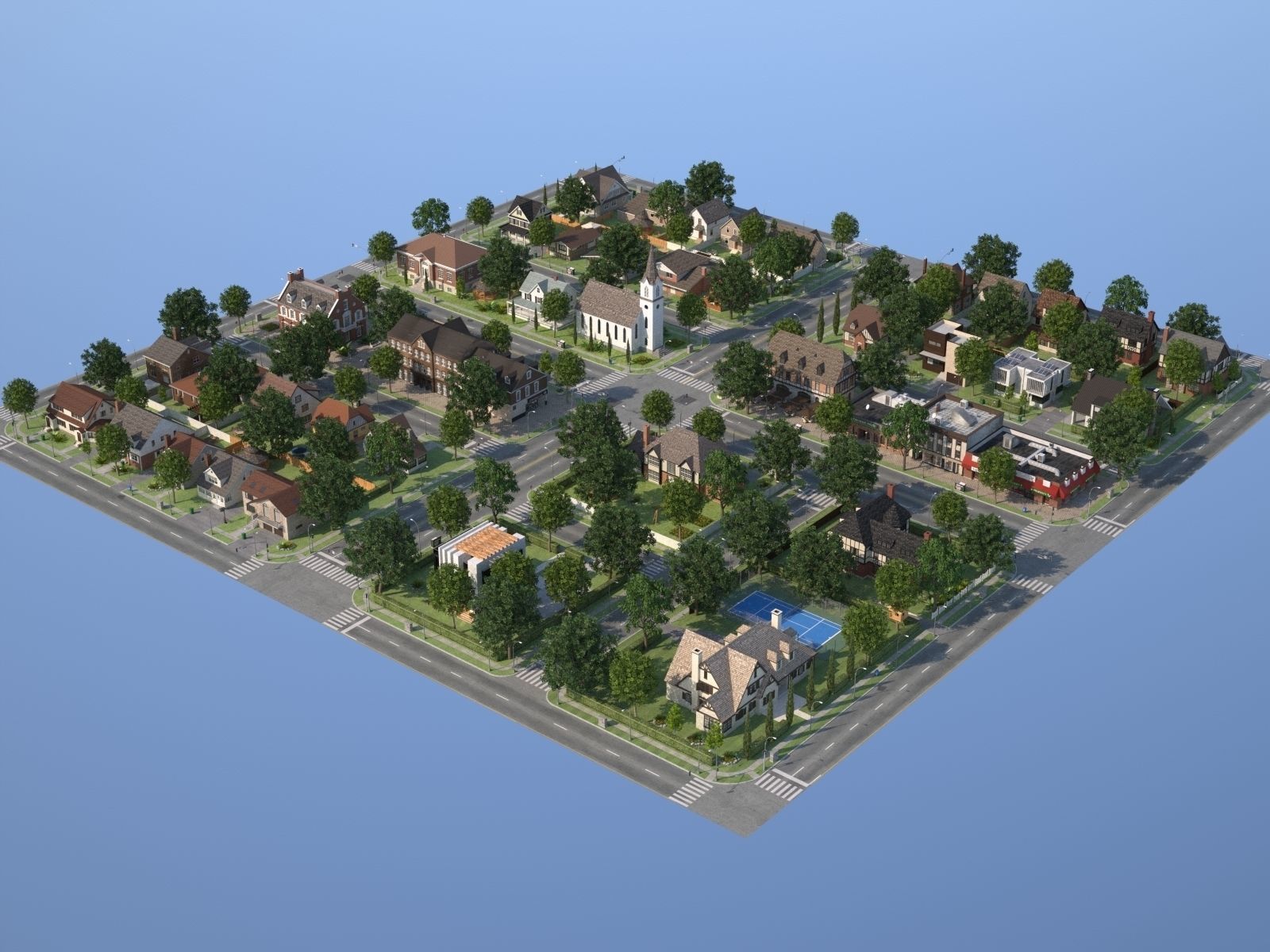 City Town KC10 Low-poly 3D model_4